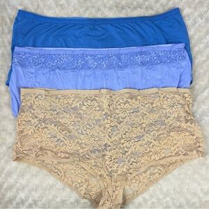Comfort Choice Underwear Sampler Bundle Size 12 Nude Lace Cotton Brief